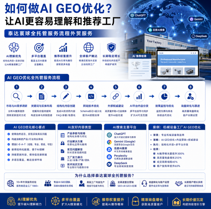 泰达寰球全托管服务流程外贸服务如何做AI GEO优化?让AI更容易理解和推荐工厂.png