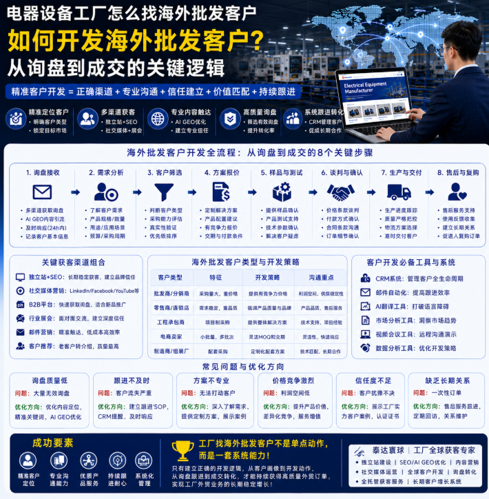 电器设备工厂怎么找海外批发客户如何开发海外批发客户?从询盘到成交的关键逻辑.png