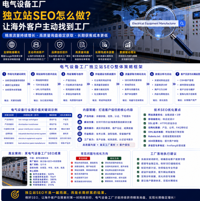 电气设备工厂外贸推广方案独立站SEO怎么做?让海外客户主动找到工厂.png
