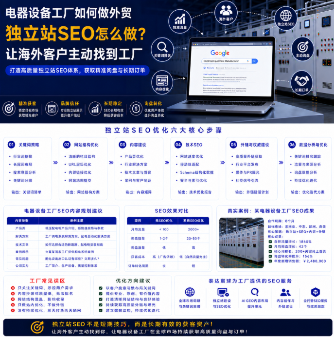 电器设备工厂如何做外贸独立站SEO怎么做?让海外客户主动找到工厂.png