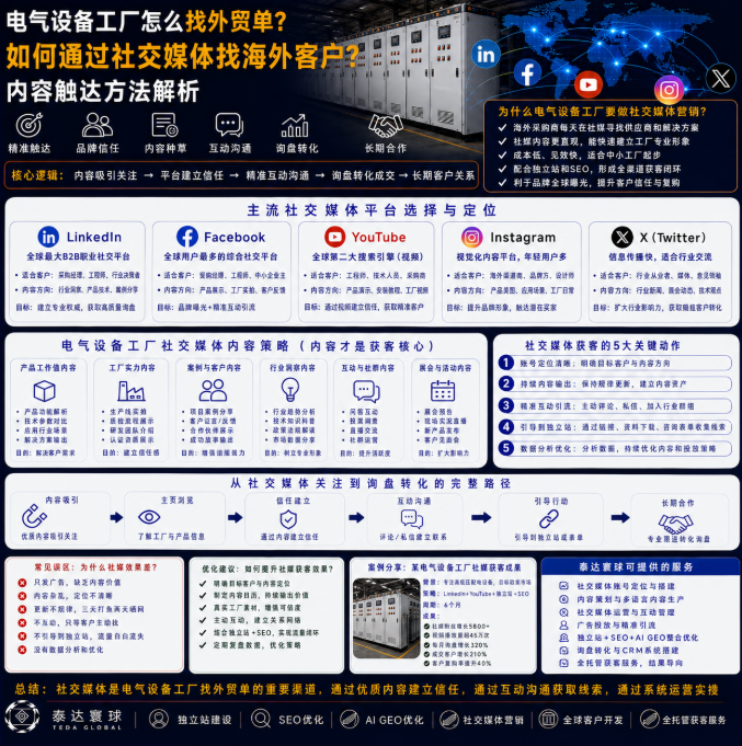 电气设备工厂怎么找外贸单如何通过社交媒体找海外客户?内容触达方法解析.png