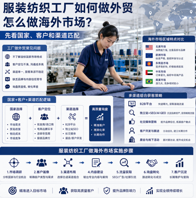 服装纺织工厂如何做外贸怎么做海外市场?先看国家、客户和渠道匹配.png
