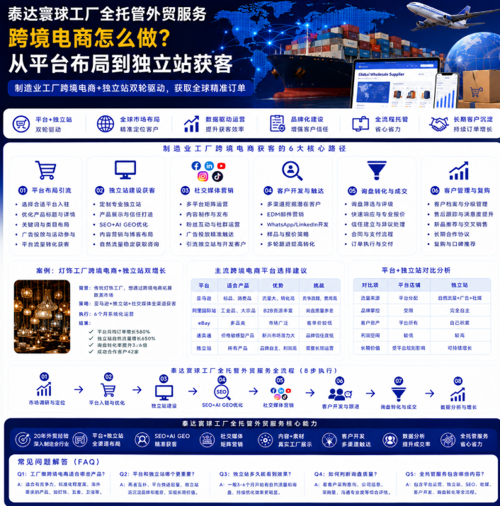 泰达寰球工厂全托管外贸服务跨境电商怎么做?从平台布局到独立站获客.png