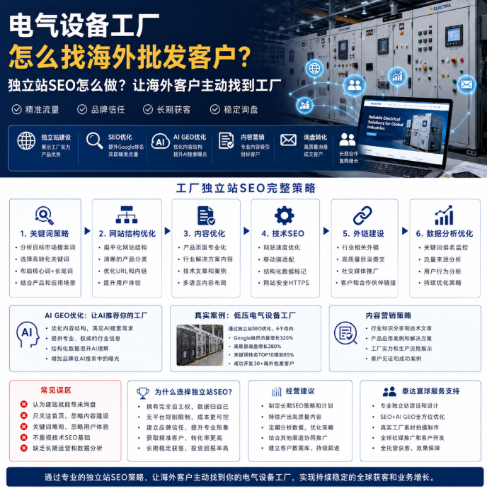 电气设备工厂怎么找海外批发客户独立站SEO怎么做?让海外客户主动找到工厂.png