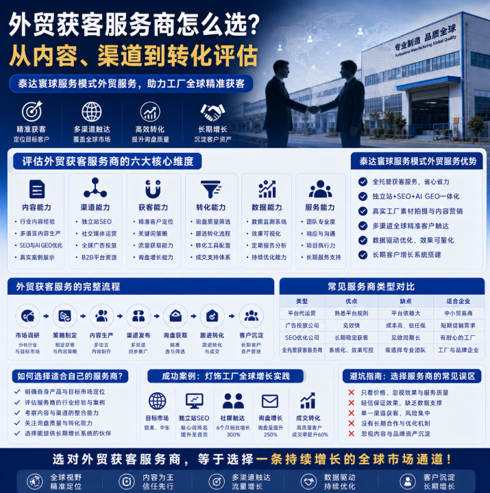 泰达寰球服务模式外贸服务外贸获客服务商怎么选?从内容、渠道到转化评估.png