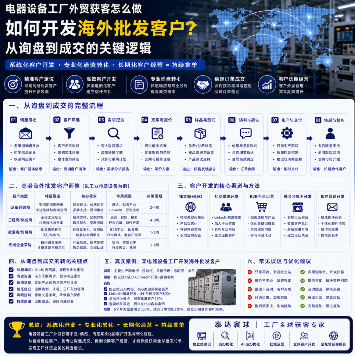 电器设备工厂外贸获客怎么做如何开发海外批发客户?从询盘到成交的关键逻辑.png