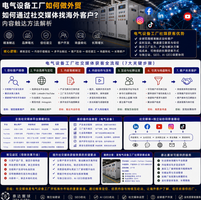电气设备工厂如何做外贸如何通过社交媒体找海外客户?内容触达方法解析.png