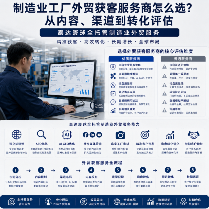 泰达寰球全托管制造业外贸服务外贸获客服务商怎么选?从内容、渠道到转化评估.png