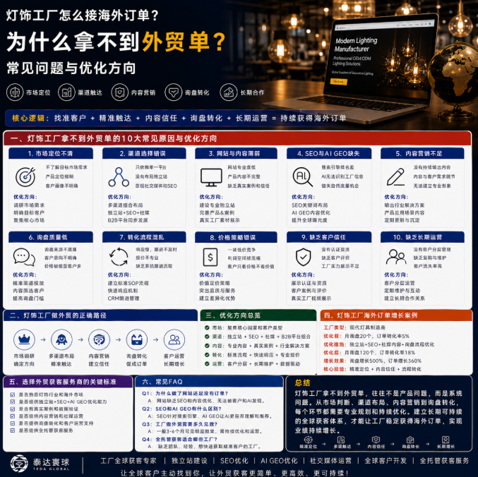 灯饰工厂怎么接海外订单为什么拿不到外贸单?常见问题与优化方向.png