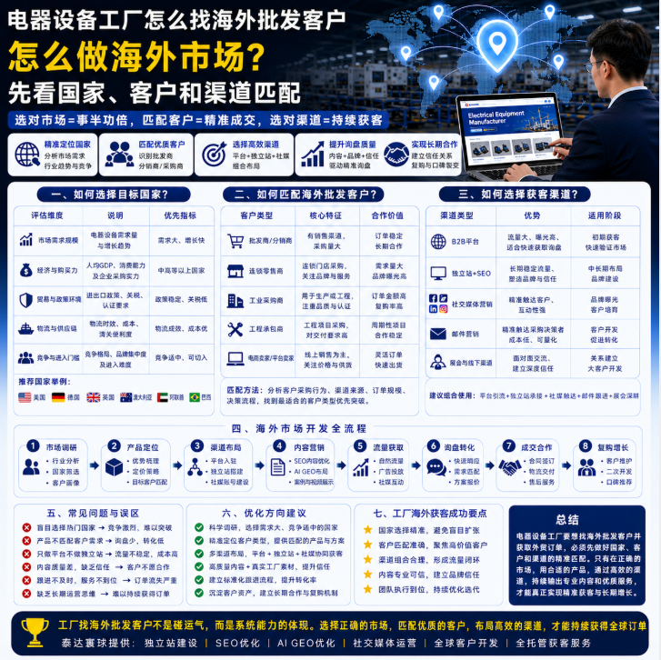 电器设备工厂怎么找海外批发客户怎么做海外市场?先看国家、客户和渠道匹配.png