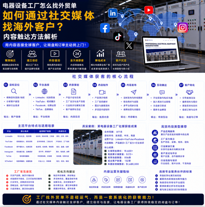 电器设备工厂怎么找外贸单如何通过社交媒体找海外客户?内容触达方法解析.png
