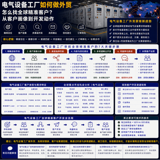 电气设备工厂如何做外贸怎么找全球精准客户?从客户画像到开发动作.png