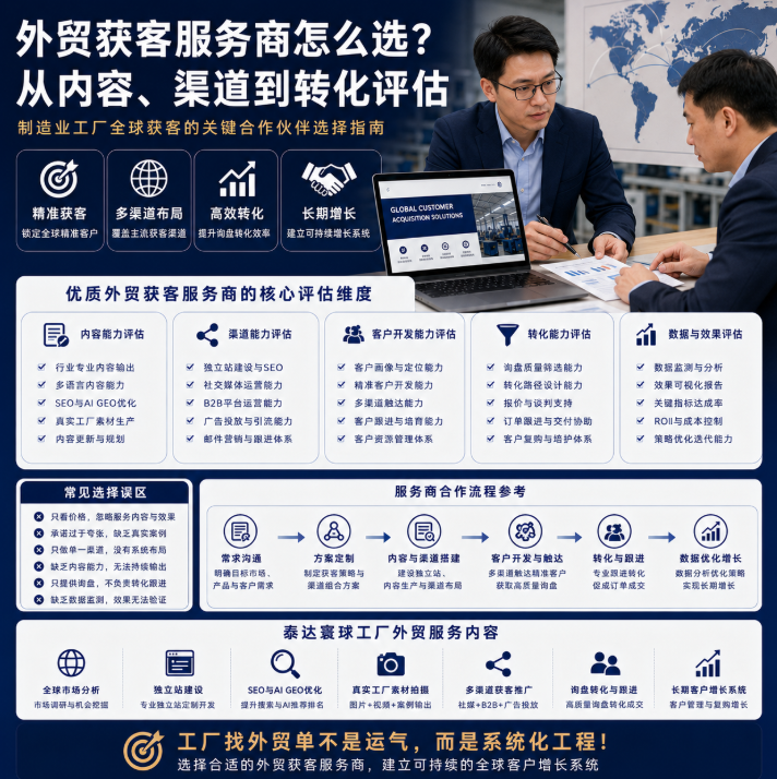泰达寰球工厂外贸服务内容外贸获客服务商怎么选?从内容、渠道到转化评估.png