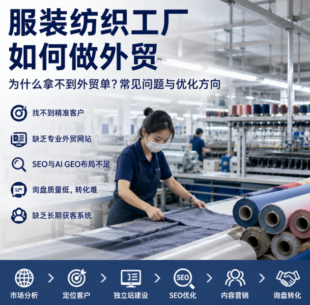 服装纺织工厂如何做外贸为什么拿不到外贸单?常见问题与优化方向.png