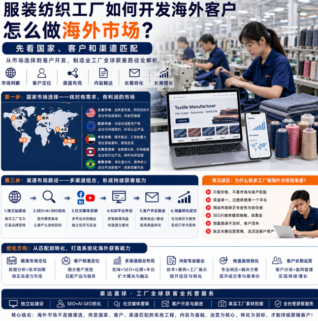 服装纺织工厂如何开发海外客户怎么做海外市场?先看国家、客户和渠道匹配.png