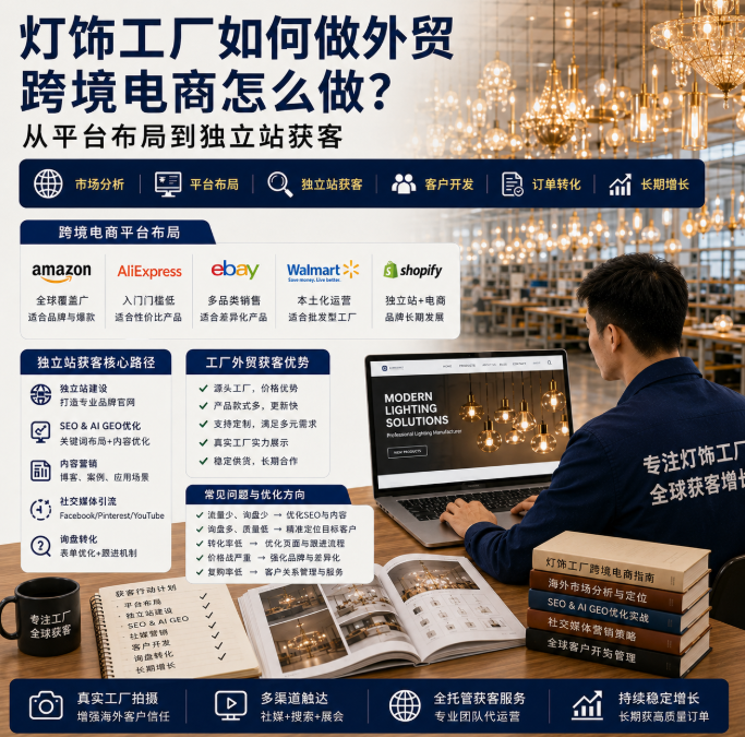 灯饰工厂如何做外贸跨境电商怎么做?从平台布局到独立站获客.png