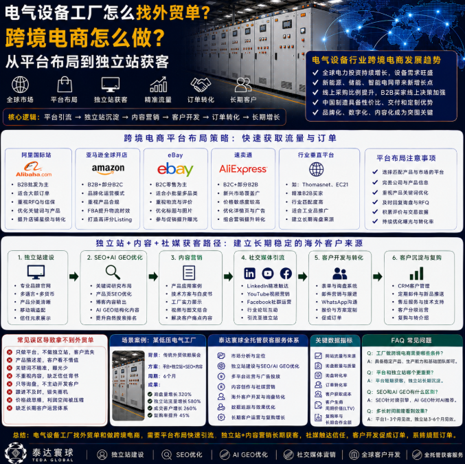电气设备工厂怎么找外贸单跨境电商怎么做?从平台布局到独立站获客.png