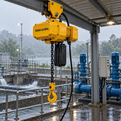 室外水泵站维护2吨户外防雨环链电动葫芦