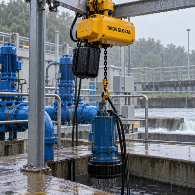 室外水泵站维护2吨户外防雨环链电动葫芦
