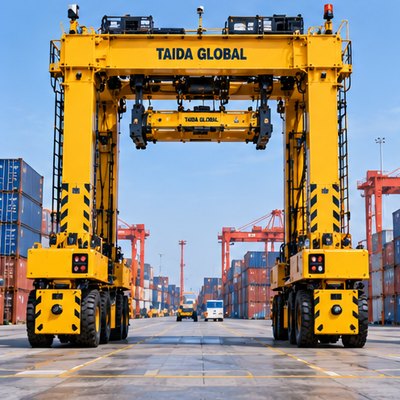 35 t otomatis Straddle Carrier Kontainer