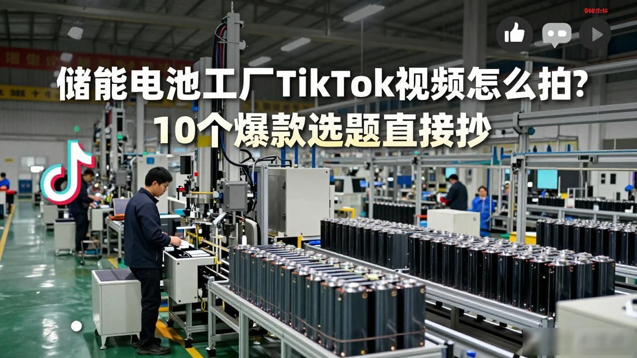 储能电池暴增30倍_储能电池的技术门槛_储能电池工厂TikTok工厂展示视频选题