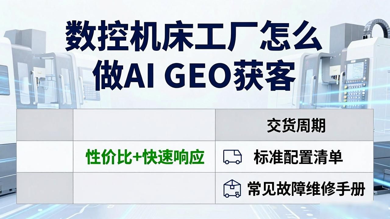 数控机床业务员好做吗_数控机床干活视频_数控机床工厂怎么做AI GEO获客