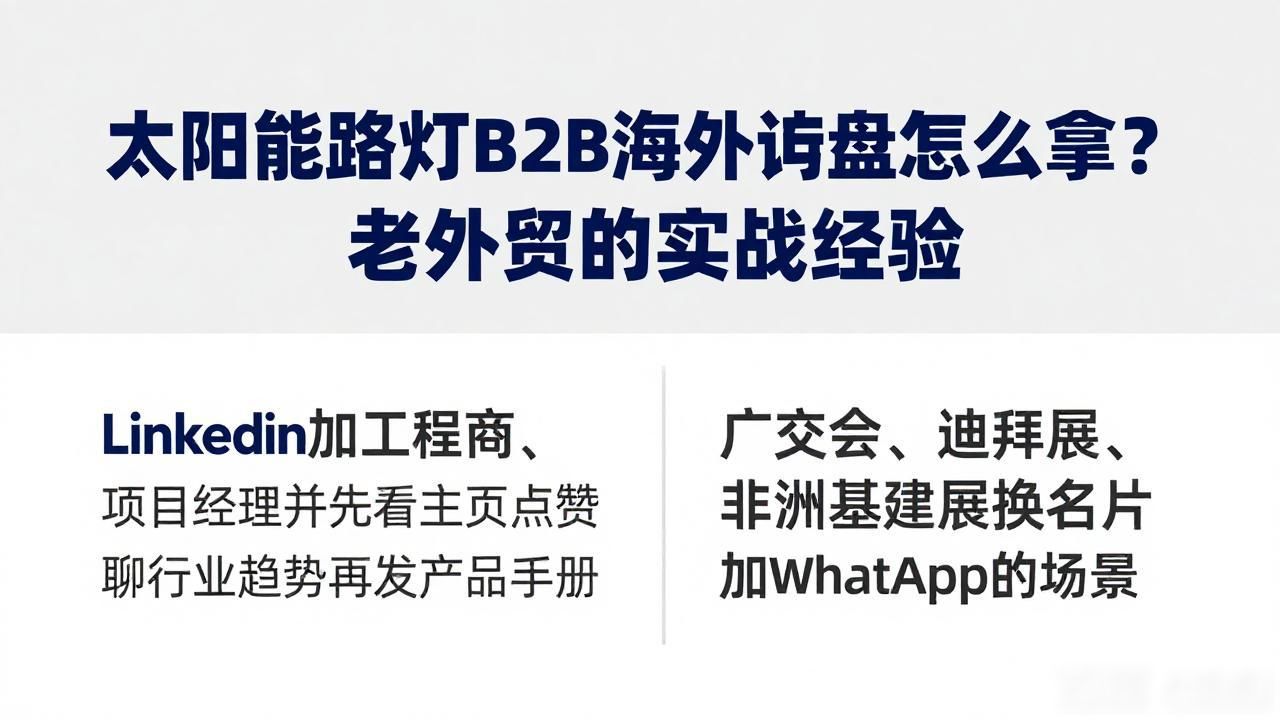 太阳能路灯B2B海外询盘_太阳能路灯国内外发展现状_太阳能路灯外贸