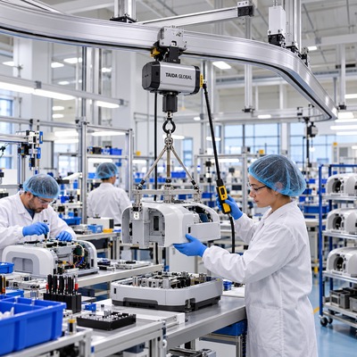 医疗器械组装工位0.25吨铝合金轻型单轨起重系统