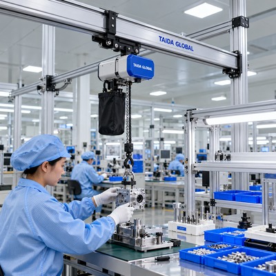 医疗器械组装工位0.25吨铝合金轻型单轨起重系统