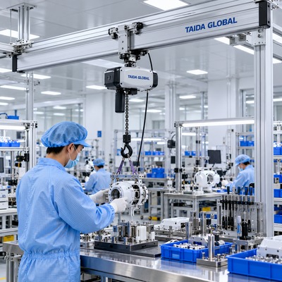 医疗器械组装工位0.25吨铝合金轻型单轨起重系统