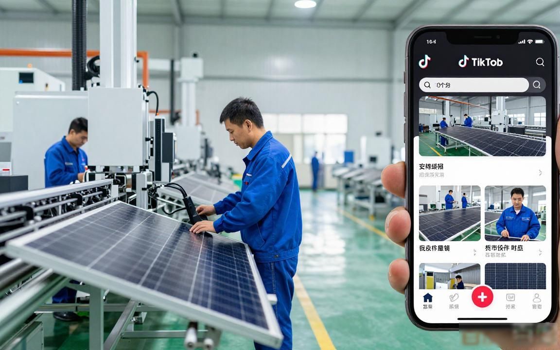 光伏组件工厂TikTok工厂展示视频选题