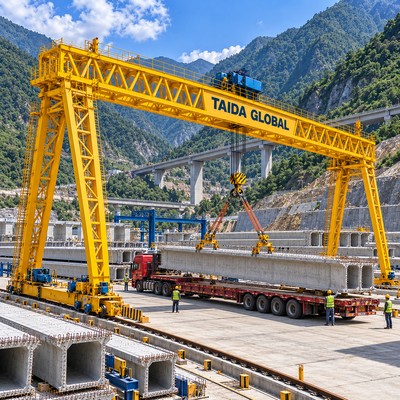 山区道路预制场10吨24米桁架式门式起重机