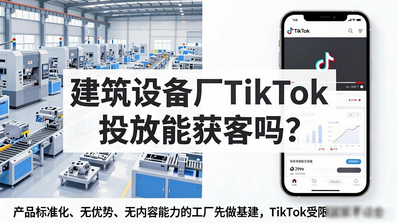 建筑设备厂TikTok广告投放获取海外买家_海外广告投放风险大吗_海外广告投放