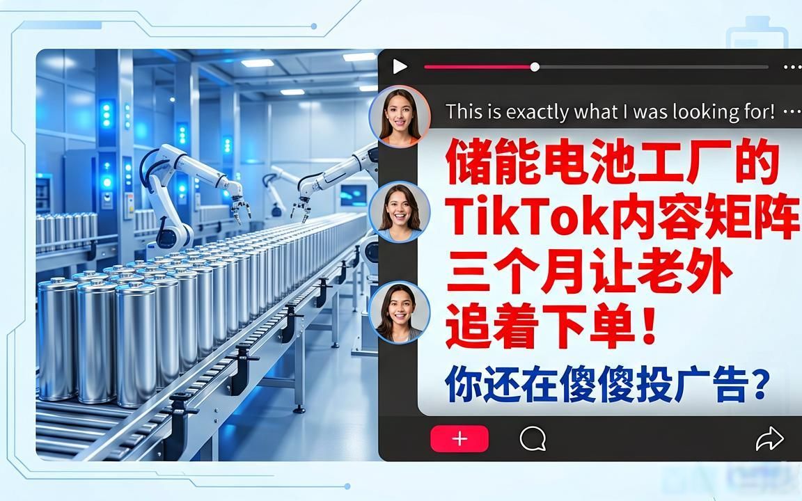 储能电池工厂TikTok内容矩阵怎么做外贸