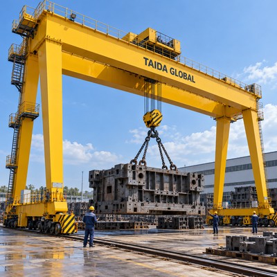 大型模具转运场50吨30米双梁吊钩门式起重机