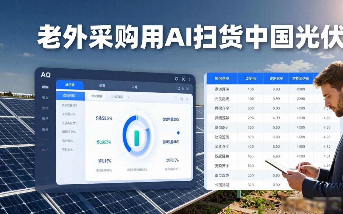 海外采购商用AI找光伏组件供应商怎么布局