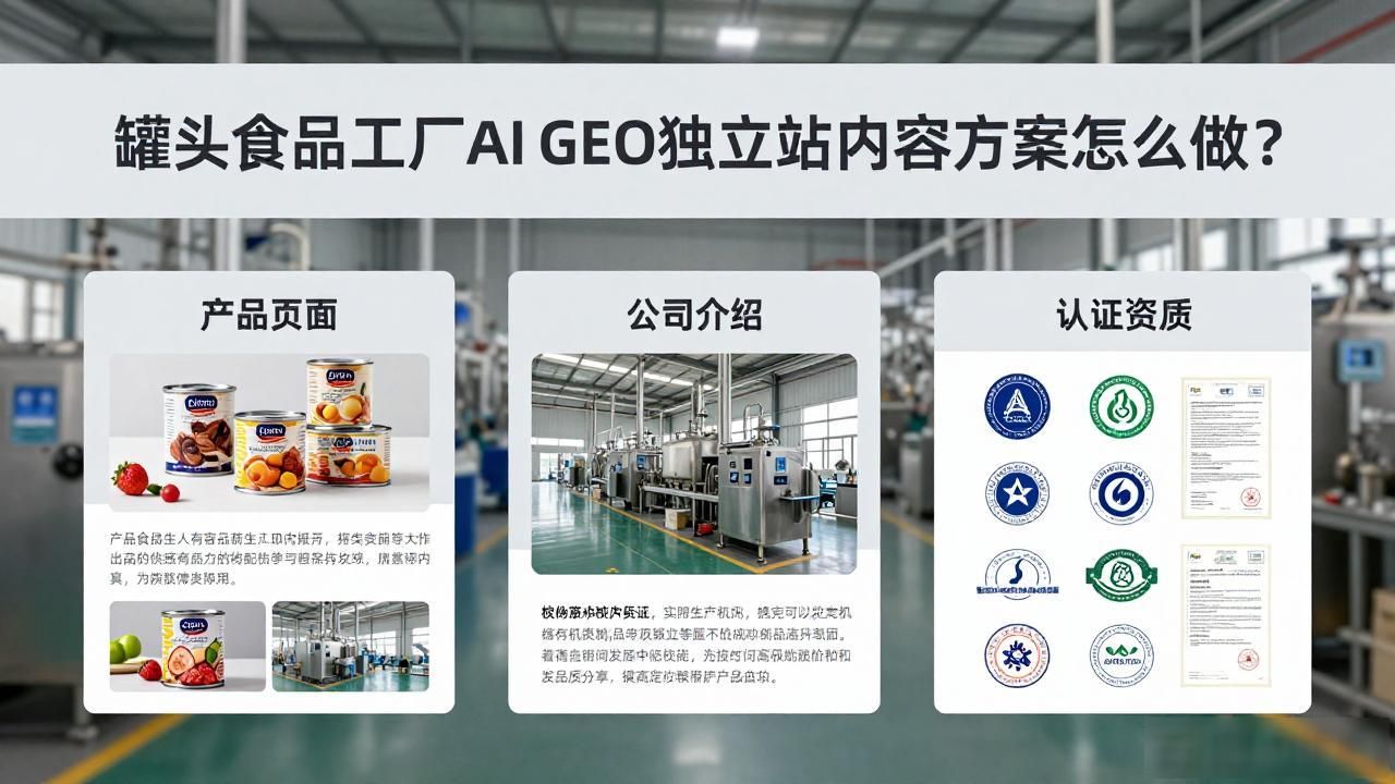 罐头工厂产品方案_罐头食品工厂AI GEO独立站内容方案_罐头食品工厂设计
