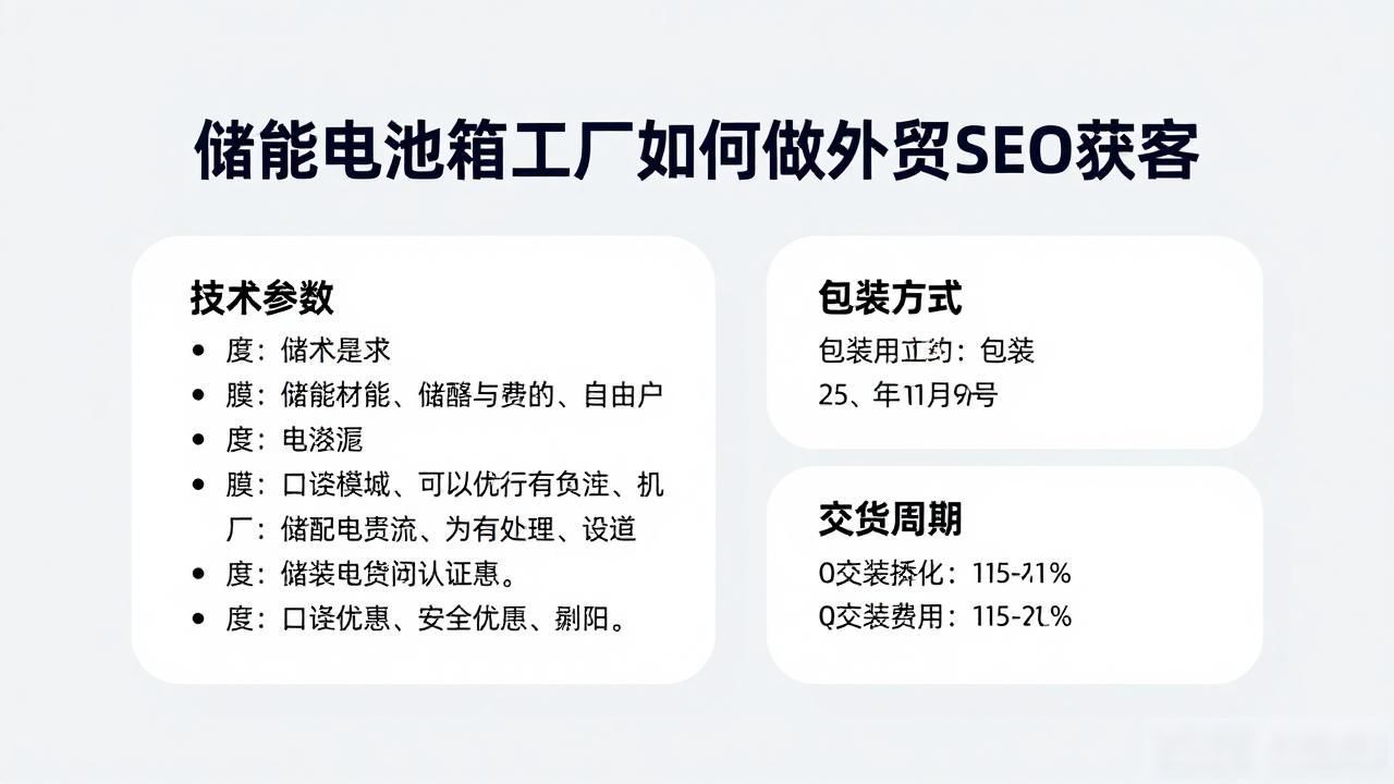 储能电池集装箱布置间距_储能电池出口_储能电池箱工厂外贸SEO获客