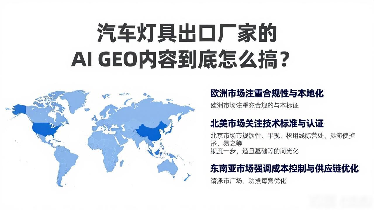 汽车灯具出口厂家AI GEO内容怎么做_灯具出口流程_灯具出口需要哪些手续