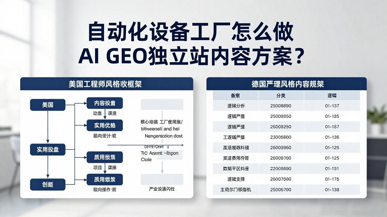 厂站自动化由什么组成_自动化设备工厂AI GEO独立站内容方案_厂站自动化系统工作原理