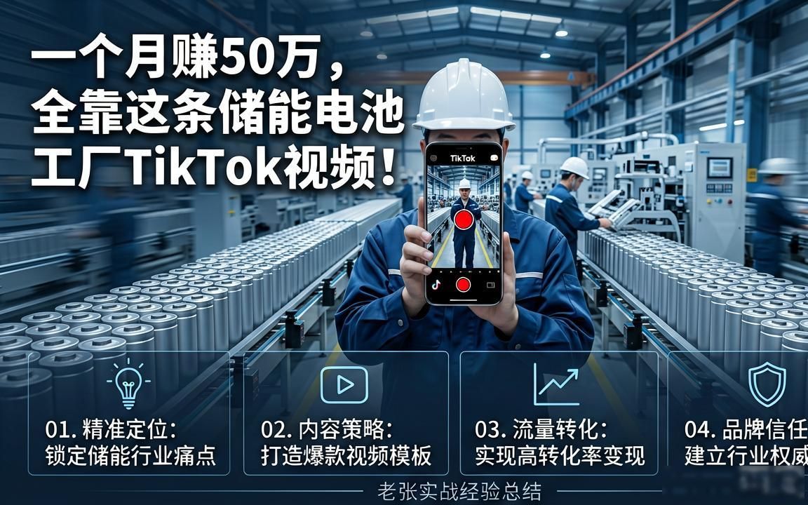 储能电池工厂TikTok工厂展示视频选题