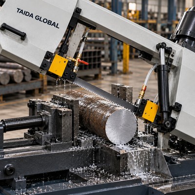 300毫米手动卧式带锯床｜钢棒与方管下料｜按工艺参数选型｜TAIDA GLOBAL数控机床采购