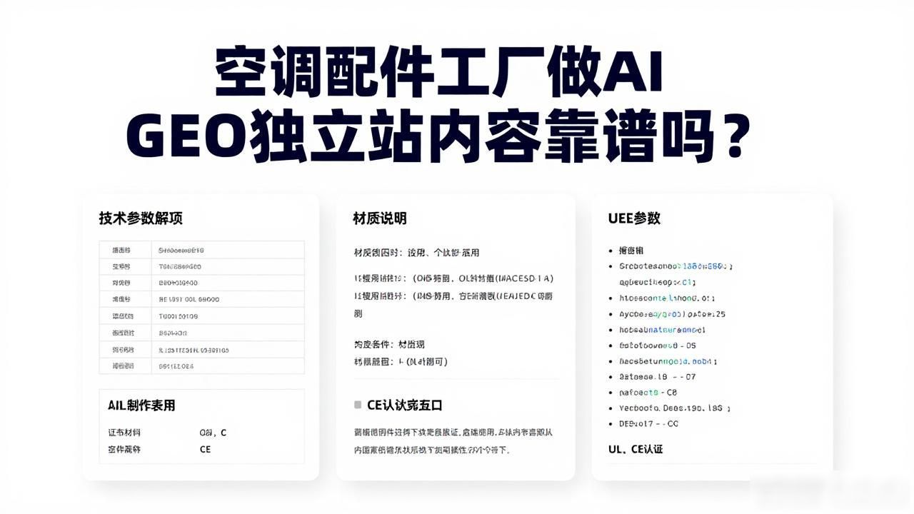 空调配件厂车间视频_空调配件工厂AI GEO独立站内容方案_做空调配件的车间视频