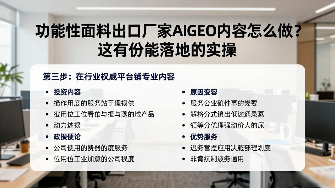 面料出口流程_出口面料都有啥_功能性面料出口厂家AI GEO内容怎么做