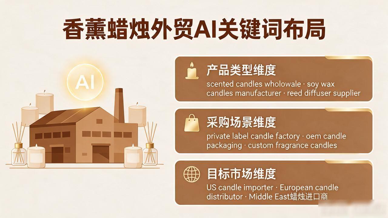 香氛蜡烛工厂_香薰蜡烛外贸工厂AI搜索关键词布局_香薰蜡烛厂家直供