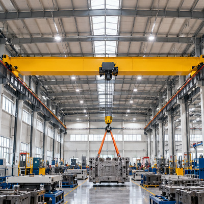 汽车模具车间16吨19.5米欧式单梁桥式起重机
