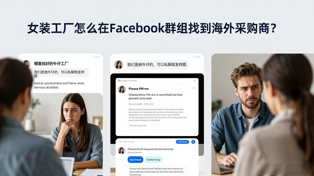 女装工厂Facebook群组找海外采购商_老外采购群_外贸采购群