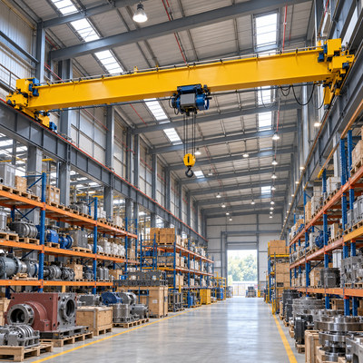 设备零部件仓库2吨16.5米单梁桥式起重机