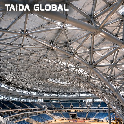 体育馆双层球面网架屋盖｜室内体育馆大空间球面屋盖｜工程询价/制造检验｜TAIDA GLOBAL钢结构采购