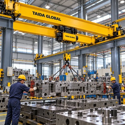 重型模具辅助装配位2吨刚性双梁工位起重系统